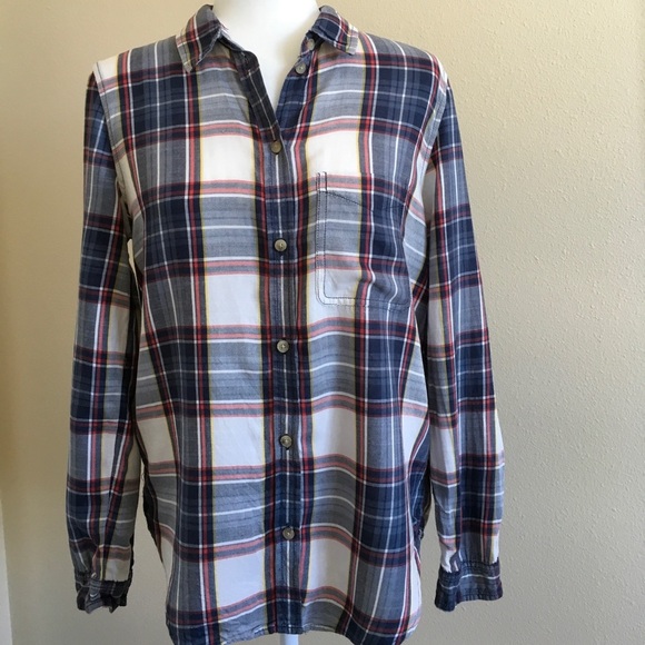 Plaid Lightweight Red White & Blue Button Down - Picture 1 of 4